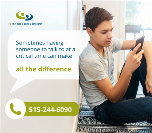 Having someone to talk to makes all the difference. Call 515-244-6090 to talk.